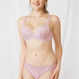 【SALE】癒しのブラ621 レギュラーショーツ, ピンク, model image number 1