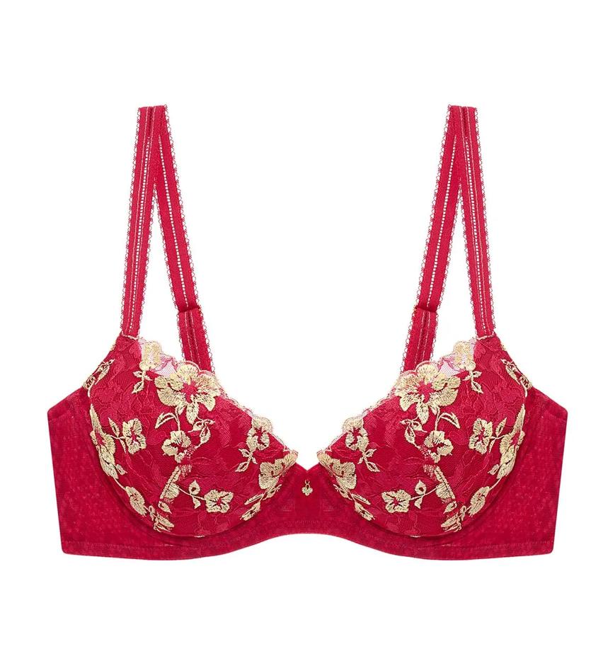 Triumph Shuting Qiu Collaboration Wired Push Up Bra - Mars red - Push Up Bra