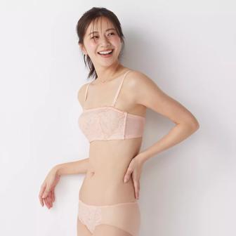 【SALE】アモスタイル バンドゥ ブラジャー(ストラップ取り外し可) ダズリングサマー, オレンジ, model image number 1