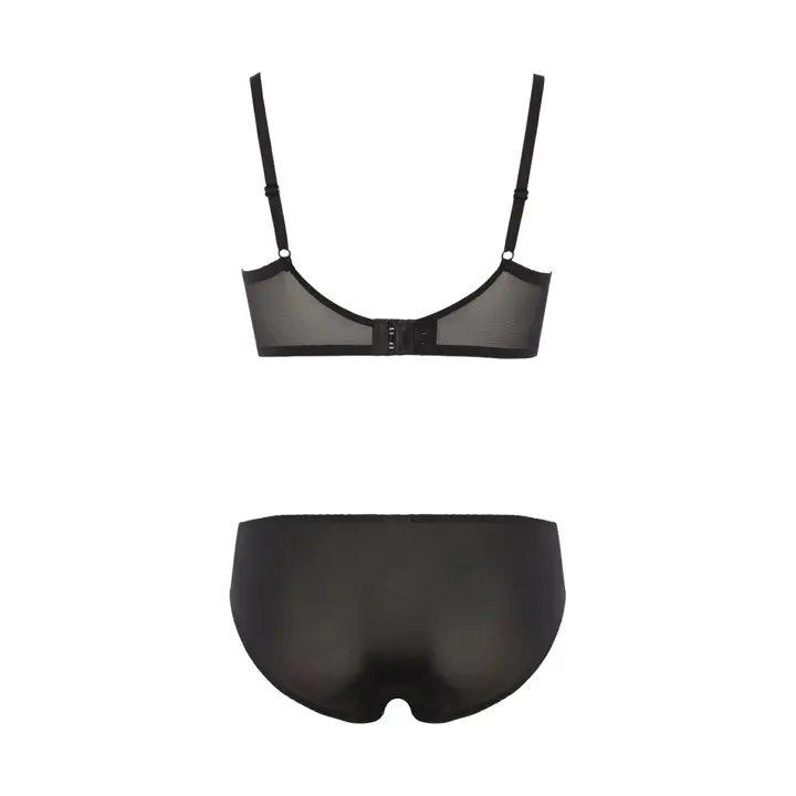 Daily Plus 雲ふわりブラ ブラ＆ショーツセット ブロッサムウィスパー, ブラック, product image number 2