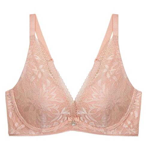 Triumph Aqua Bloom Wired Push Up Deep V Bra - Soft mauve - Wired