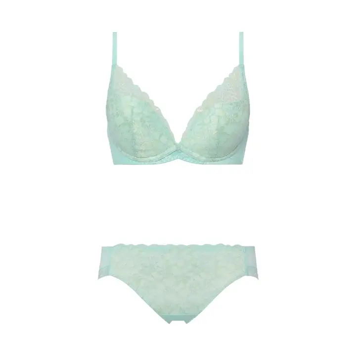 夢みるブラ(R) ノンワイヤー ブラ＆ショーツセット ドリームデイリリー【一部カラーSALE】, グリーン, product image number 1