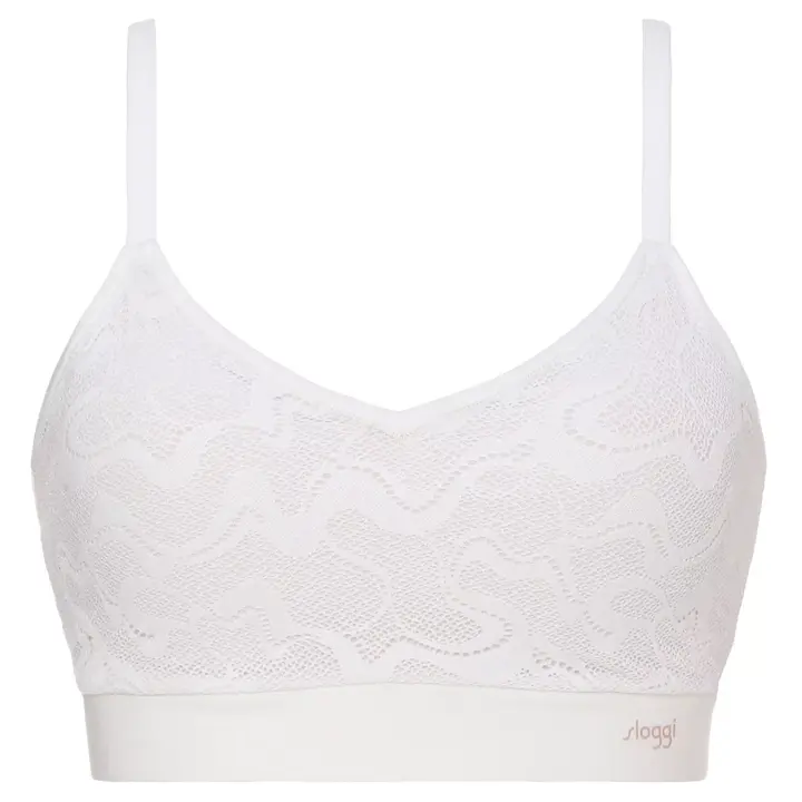 スロギー ゴー オールラウンド レース カップ付きハーフトップ, ホワイト, product image number 0