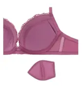 【SALE】エントリーコレクション 寄せブラ ブラ＆ショーツセット(ナイトスカイ ブーケ), パープル, product image number 4