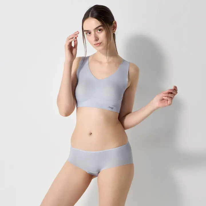 スロギー ゼロフィール ハーフトップ ナイトブラ, グレー, model image number 1