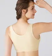 リラクシングブラ5120 ハーフトップ, ベージュ, model image number 1