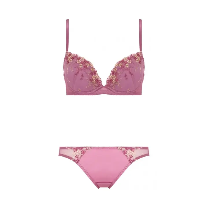 デイリーAMOSTYLE 寄せブラ ブラ＆ショーツセット(ナイトスカイ ブーケ), パープル, product image number 1