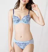 【SALE】天使のブラ 魔法のハリ感606 レギュラーショーツ, ブルー, model image number 1