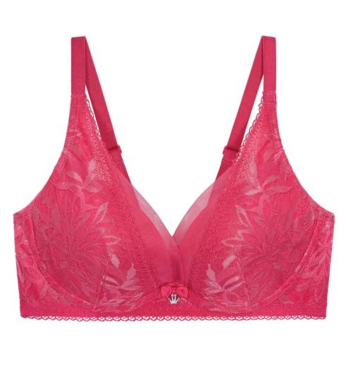 Triumph AQUA BLOOM NON-WIRED PUSH UP DEEP V BRA - Ripe raspberry - Non-wired Bra