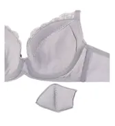 【SALE】エントリーコレクション 3/4カップブラ 背中すっきりブラ＆ショーツセット トウィンクルフラワー, グレー, product image number 4