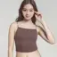 リブ クロップトップ, ブラウン, model image number 0