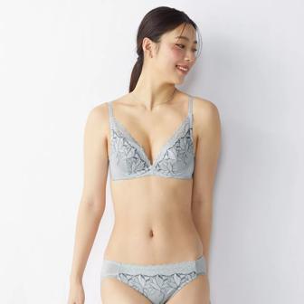【SALE】夢みるブラ(R) DeepV シャインオブクリスタル, グレー, model image number 1