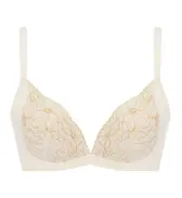 スレンダーラインブラ ノンワイヤーブラジャー ロマンティックフラワー, ホワイト, product image number 0