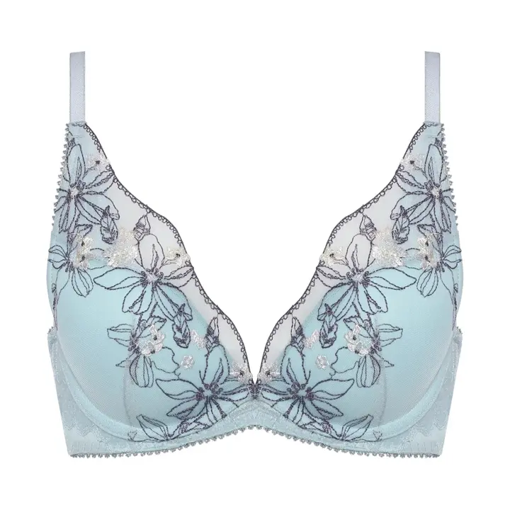 夢みるブラ DeepV ブラジャー1 アップルブロッサム, ブルー, product image number 0