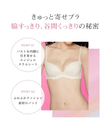 きゅっと寄せブラ ブラ＆ショーツセット デイジーレース