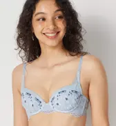 【SALE】エアリーフィールブラ ハートブルームガーデン, ブルー, model image number 0