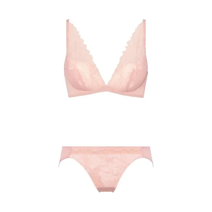 Daily Plus 雲ふわりブラ ブラ＆ショーツセット ブロッサムウィスパー, レッド, product image number 1