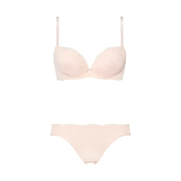 きゅっと寄せブラ ブラ＆ショーツセット デイジーレース【一部カラーSALE】, ピンク, product image number 1