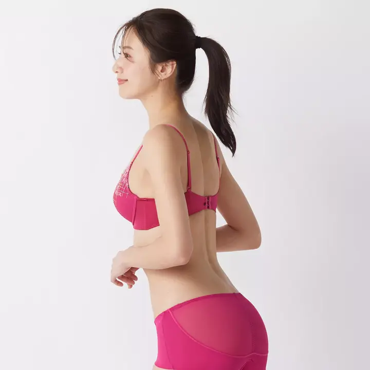 【SALE】夢みるブラ(R) ノンワイヤー エアリー 世界の絶景, ピンク, model image number 2