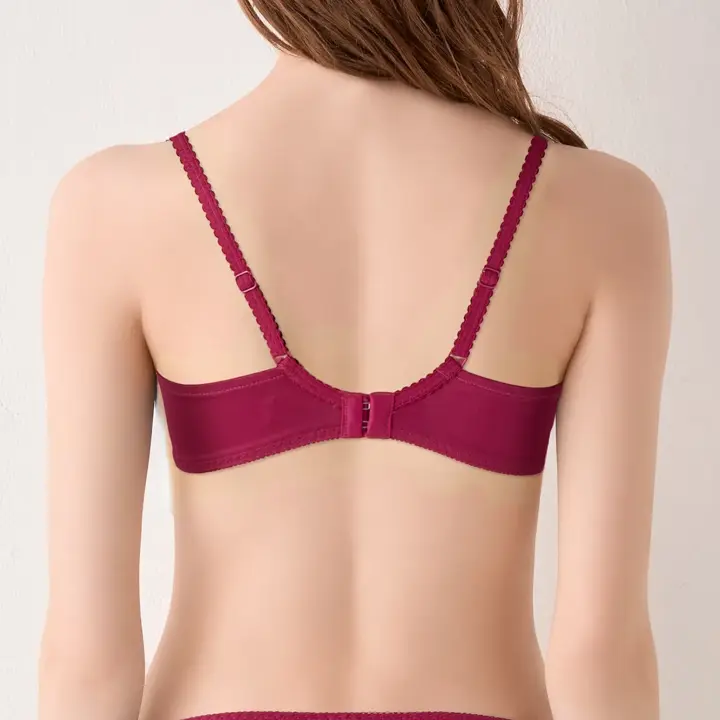 【WEB限定】美胸フィットブラ アザレア ブラジャー, レッド, model image number 3