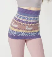 【SALE】スロギー  “ほっ”とあったか(ニット柄) ハラマキ, パープル, model image number 0