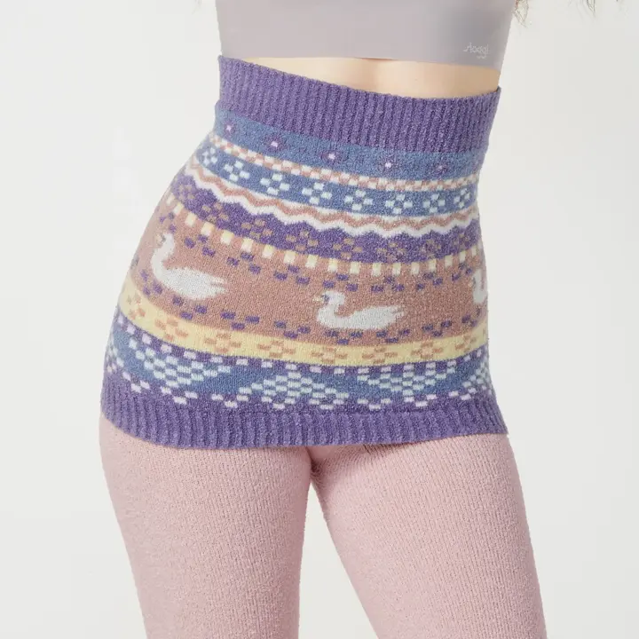 【SALE】スロギー  “ほっ”とあったか(ニット柄) ハラマキ, パープル, model image number 0