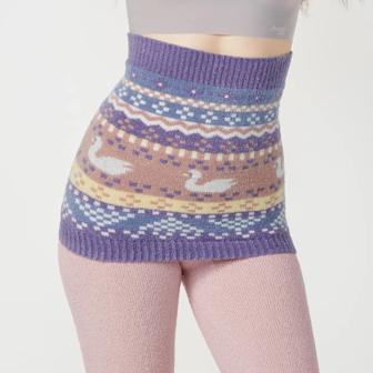【SALE】スロギー  “ほっ”とあったか(ニット柄) ハラマキ, パープル, model image number 0
