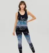 スロギー “ほっ”とアイテム(ニット柄)  9分丈ニットパンツ, ブルー, model image number 1