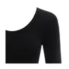 肌側綿100インナー5480 8分袖トップ, ブラック, swatch