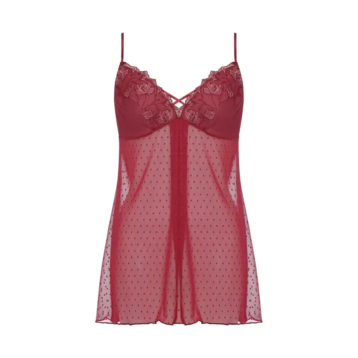 ロングキャミソール プレイフルローズ, レッド, product image number 0