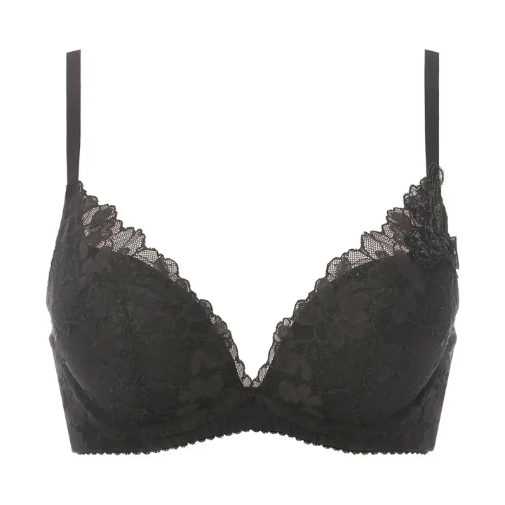 夢みるブラ DeepV ブラジャー マイブロッサムブーケ, ブラック, product image number 0