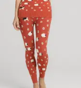 スロギー “ほっ”とアイテム(ニット柄)  9分丈ニットパンツ, オレンジ, model image number 0