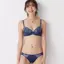 【SALE】【WEB限定】エントリーコレクション 3/4カップブラ ブラ＆ショーツセット ライブリーフローラルズ, ブルー, model image number 1