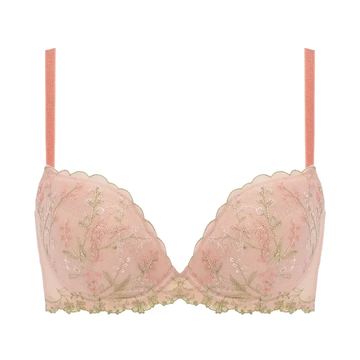 【SALE】チャーミングラマー スリムライン ブラジャー フローラルハグ, ピンク, product image number 0