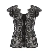 フロラーレ リュクス5025 フレンチ袖トップ, ブラック, product