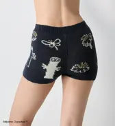 スロギーG073 ムーミン 1分丈ニットパンツ, ブルー, model image number 2