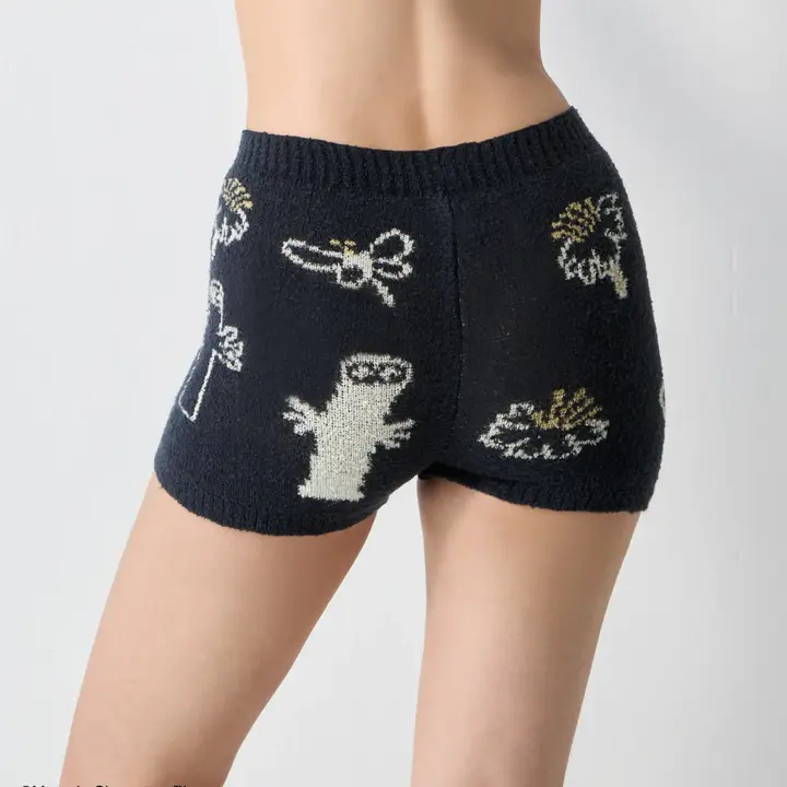 スロギーG073 ムーミン 1分丈ニットパンツ, ブルー, model image number 2