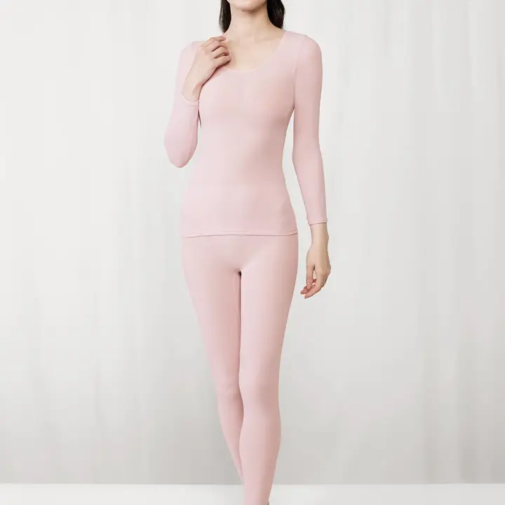 【SALE】あったか肌側綿100インナー5380 8分袖トップ, , model image number 3