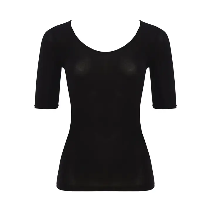 【SALE】あったか肌側綿100インナー5380 5分袖トップ, ブラック, product image number 0