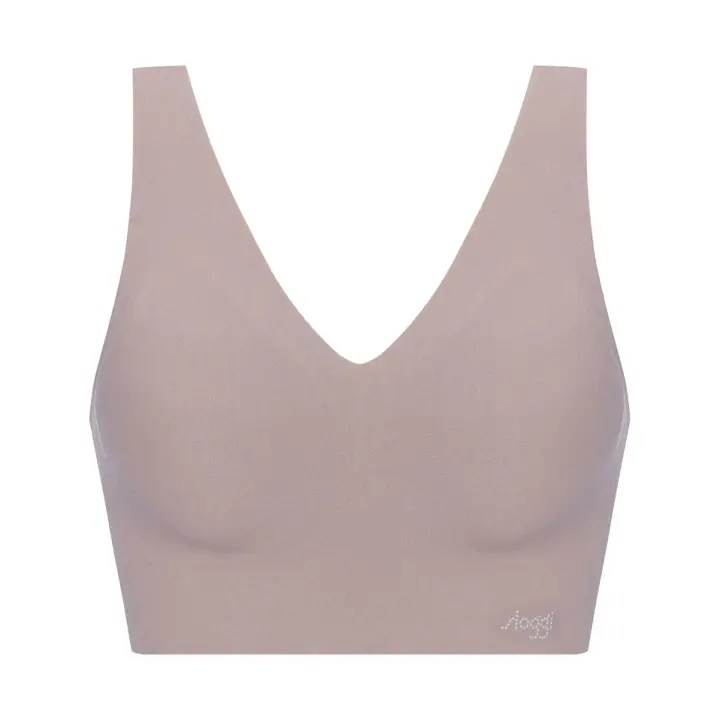 スロギー ゼロフィール(R) 綿混 ハーフトップ Vネック, ブラウン, product image number 0