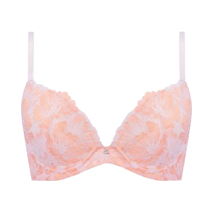 【SALE】カーヴィースリムブラ フラワーハグズ, ピンク, product image number 0