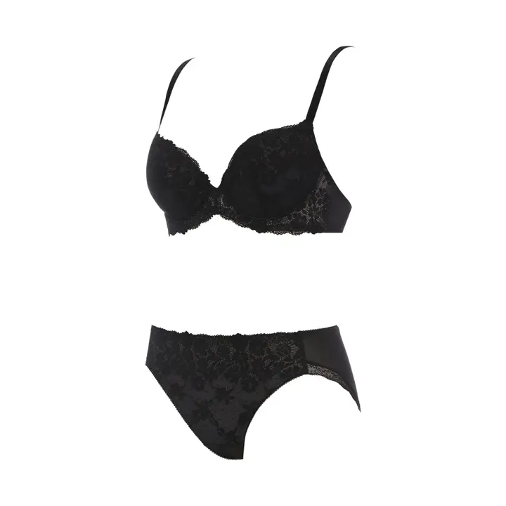 チャーミングラマー ブラ＆ショーツセット スウィンギングブーケ, ブラック, product image number 3