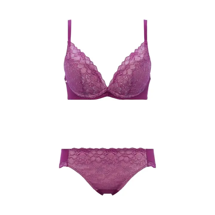 夢みるブラ(R) ノンワイヤー ブラ＆ショーツセット ドリームデイリリー【一部カラーSALE】, パープル, product image number 1