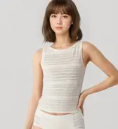 スロギー フリー オールラウンド レース タンクトップ, ホワイト, model image number 0