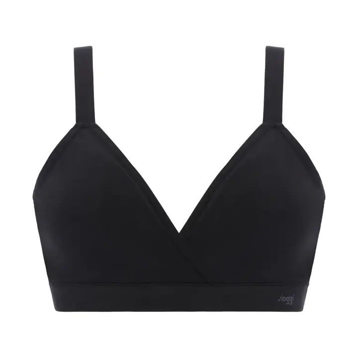 スロギー フリー オールラウンド ハーフトップブラ ラージ, ブラック, product image number 0