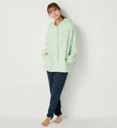 【SALE】もこもこパーカー, グリーン, model image number 0