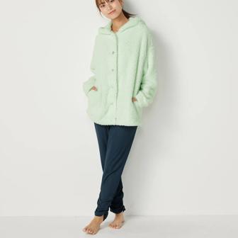 【SALE】もこもこパーカー, グリーン, model image number 0