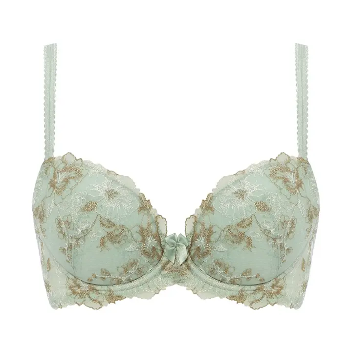 【WEB限定】美胸ソフトブラ クラッシーペタルズ ブラ＆ショーツセット, イエロー, product image number 0