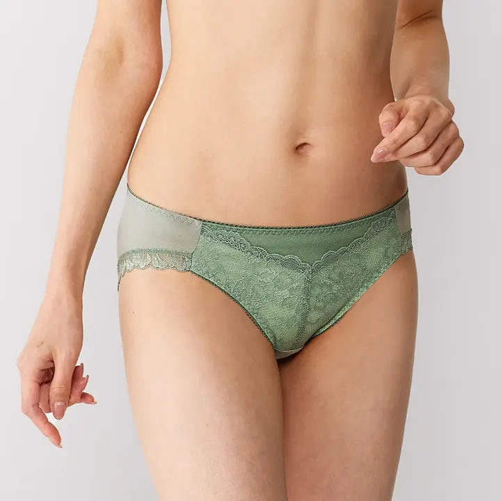 天使のブラ スリムライン632 レギュラーショーツ【一部カラーSALE】, グリーン, model image number 0