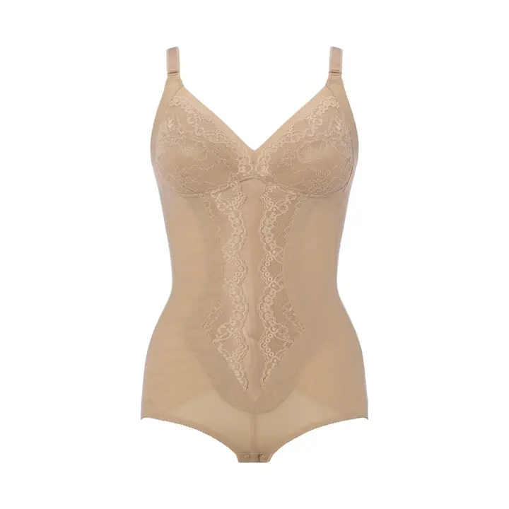 ひきしめ美シルエット ボディスーツ, ベージュ, product image number 0